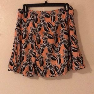 Orange Floral Skirt